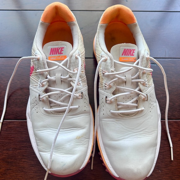 Nike Shoes - Nike Women’s White Golf Shoes with Orange and Pink Accents